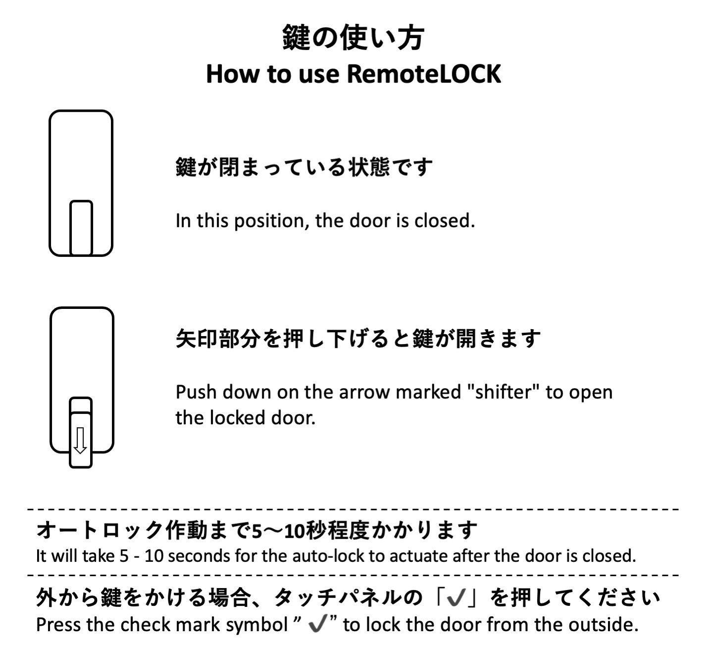 鍵の開け方(解錠方法) – RemoteLOCK