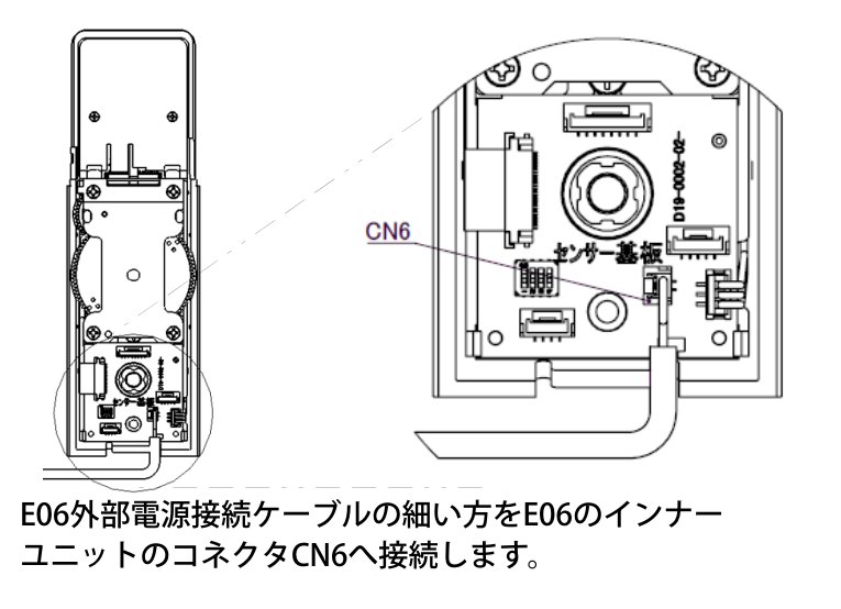 インナーユニットの基板の図。センサー基板の横にあるコネクタCN6の位置を示す