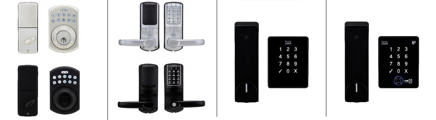 RemoteLOCK 500i（シルバーとブラック）、700i（シルバーとブラック）、9j、9j-Q の製品写真